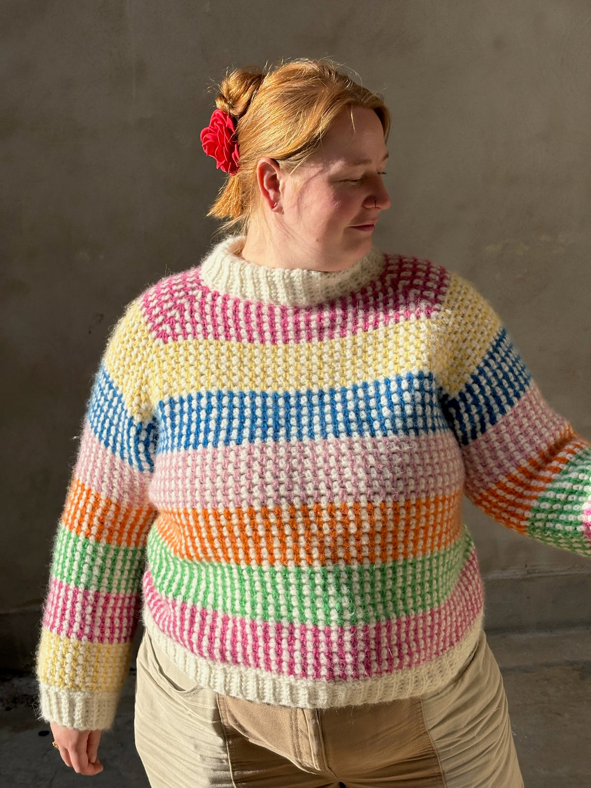 Easy Moss Stitch Sweater - Crochet