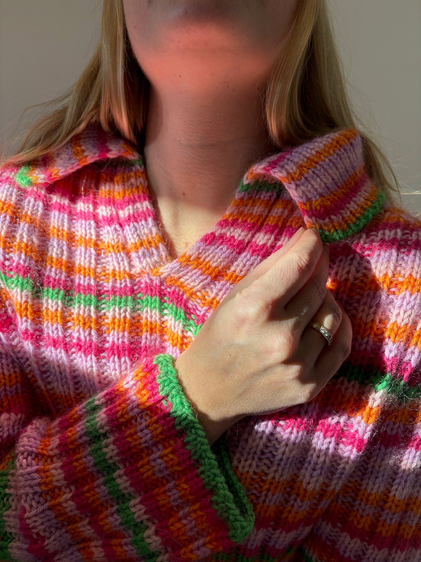 Easy Wide Rib Polo Sweater