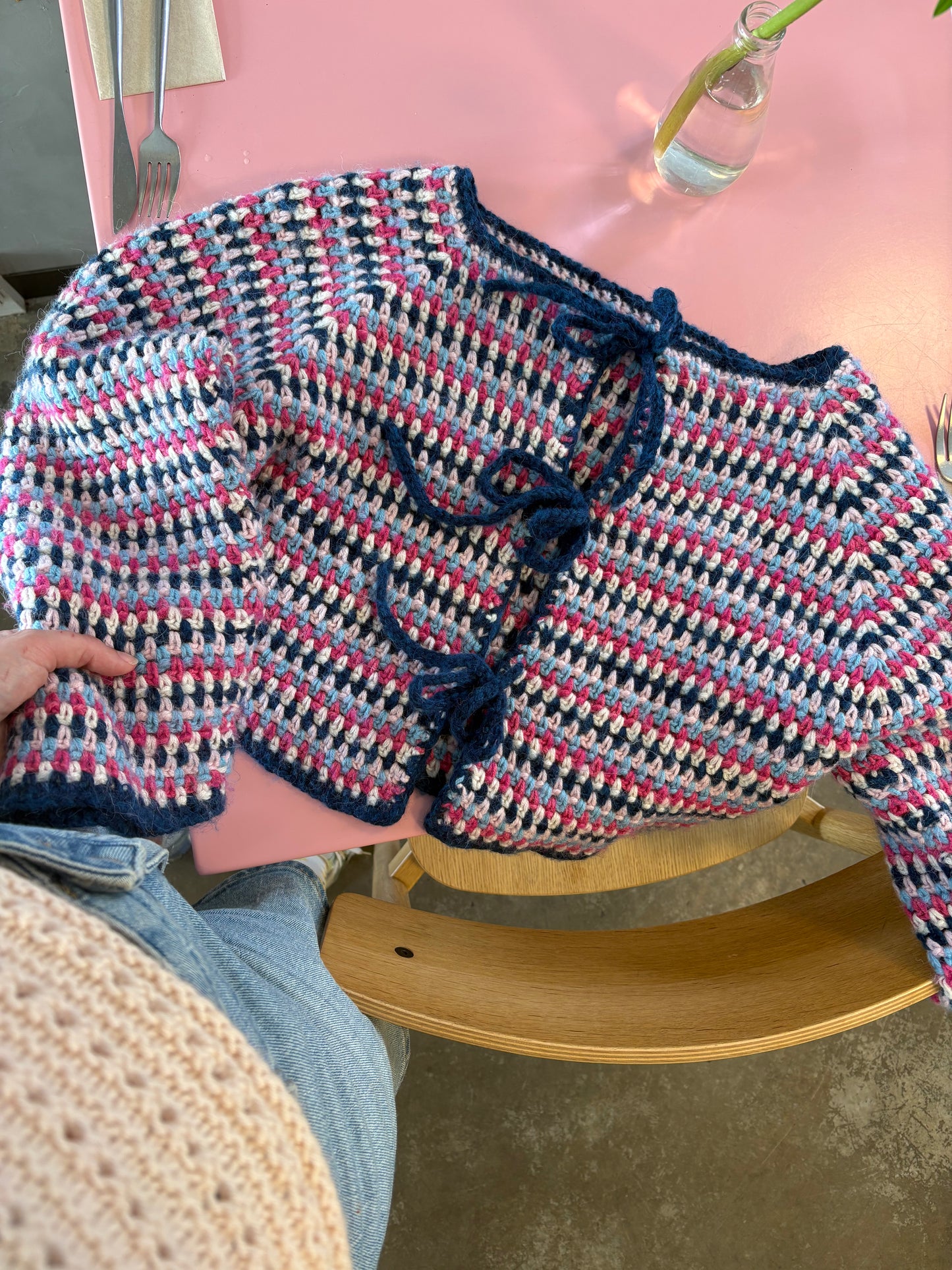 Ultra Easy Moss Stitch Cardigan Woman and Baby - Crochet