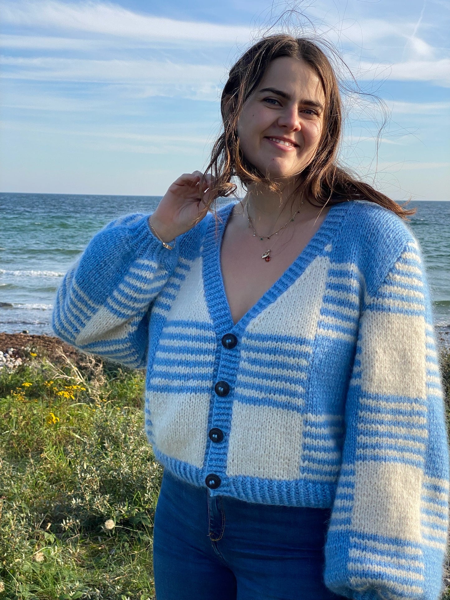 Square Cardi - både ensfarvet og ternet