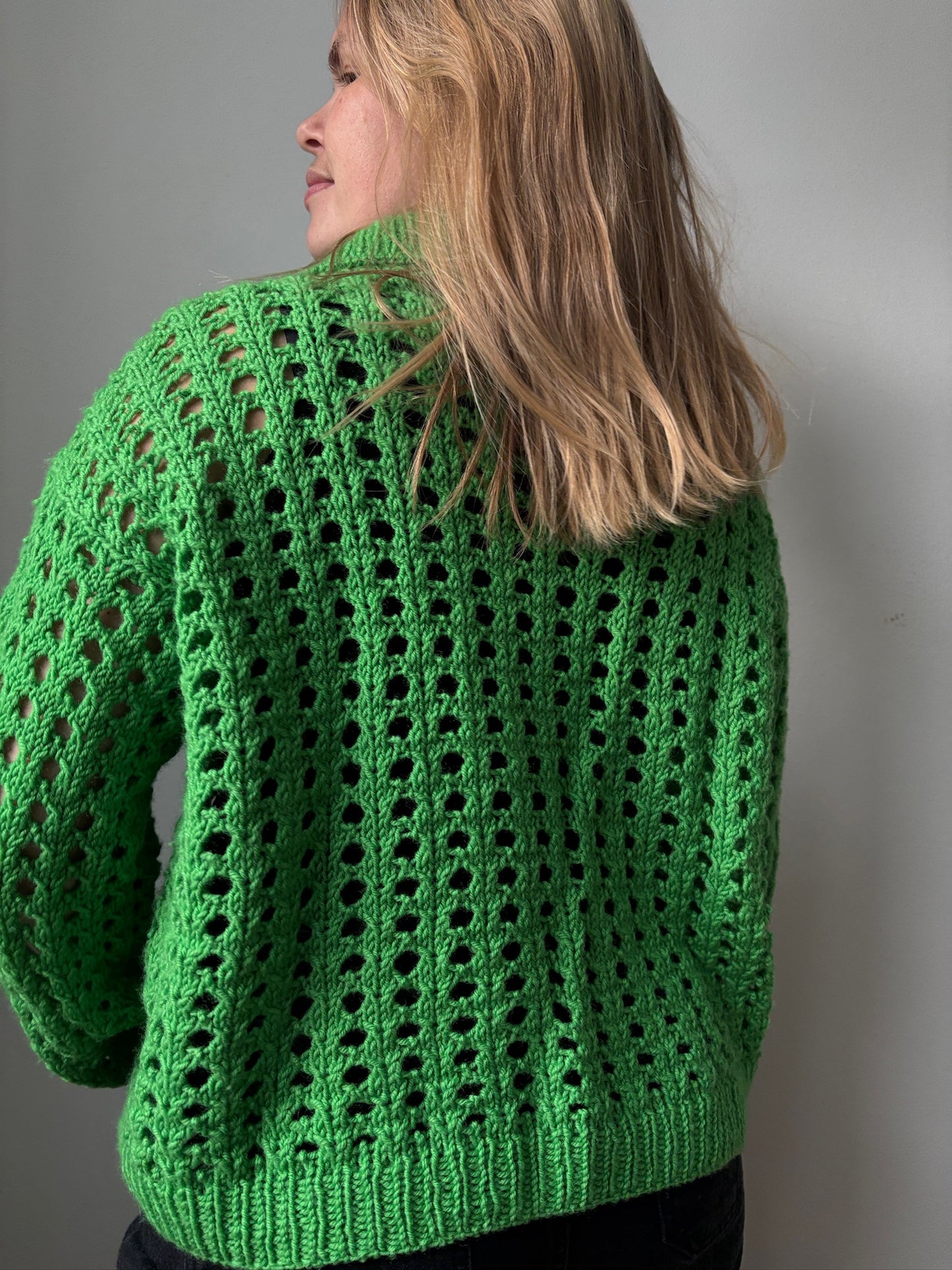 Easy Hole Structure Polo Cardigan