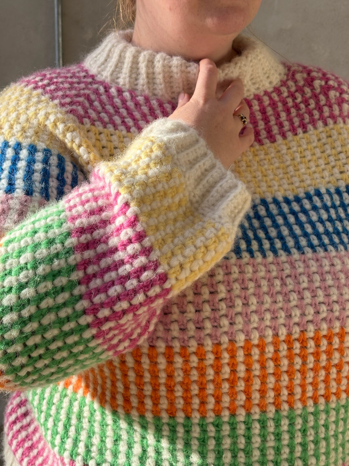 Easy Moss Stitch Sweater - Crochet