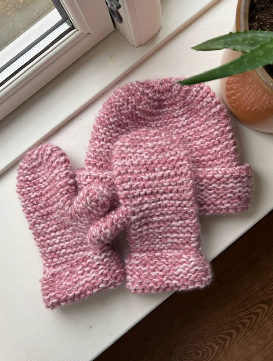 Ultra Easy Garter Stitch Beanie + Mittens