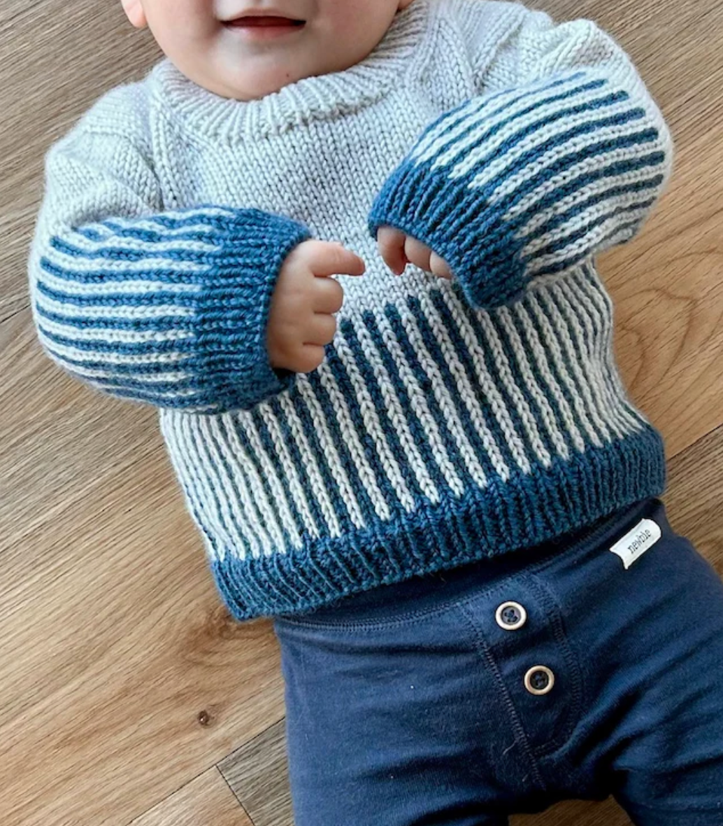 Learn to Knit with Two Colors (Adult + Baby)