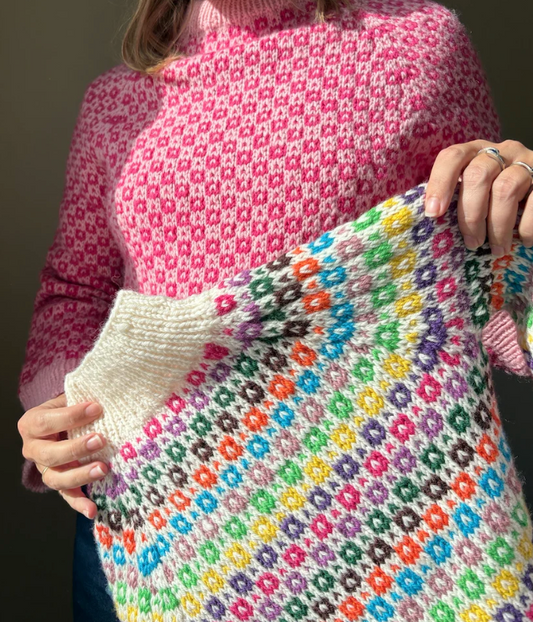 Learn to Knit with Colors – Easy Colour Sweater Adult + Junior