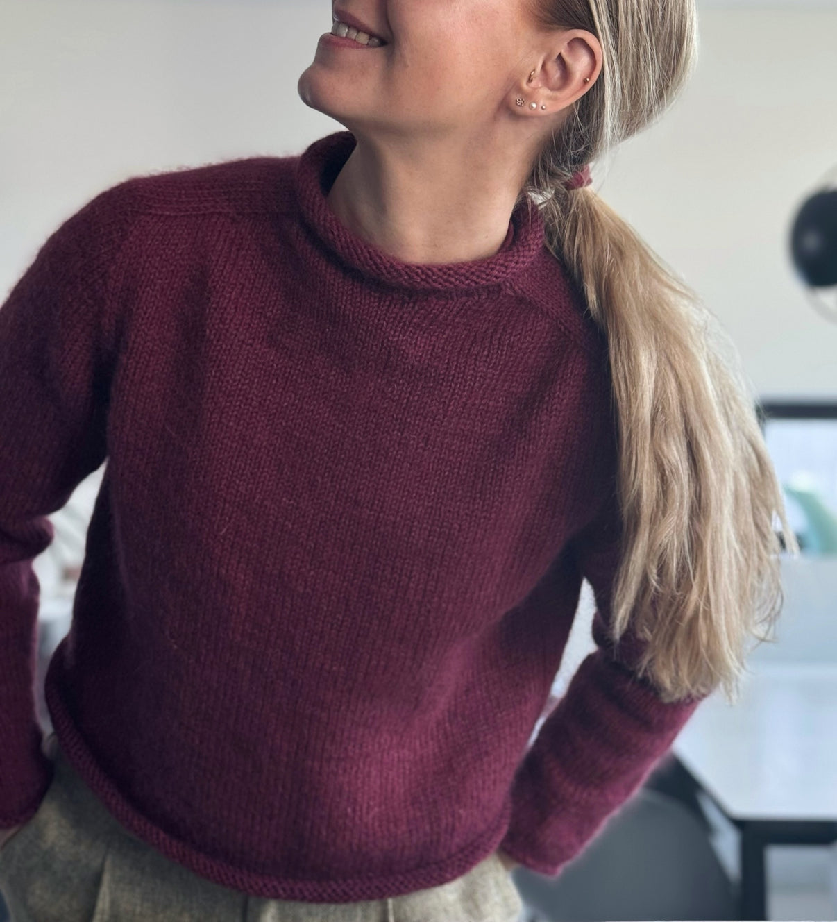 Saddle Sleeve Crewneck Sweater